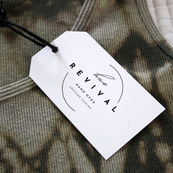 Handmade reverse tie dye ribbed knit tank top by Hue Revival - Picture 6 of 11